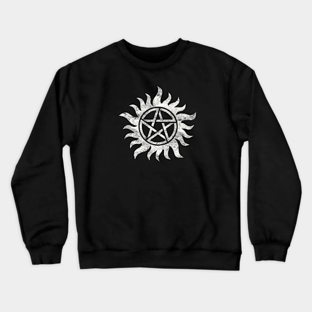 Supernatural Anti Possession (Stone Textured) Crewneck Sweatshirt by LefTEE Designs